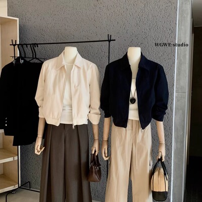 独特漂亮韩系显瘦夹克上衣女秋冬