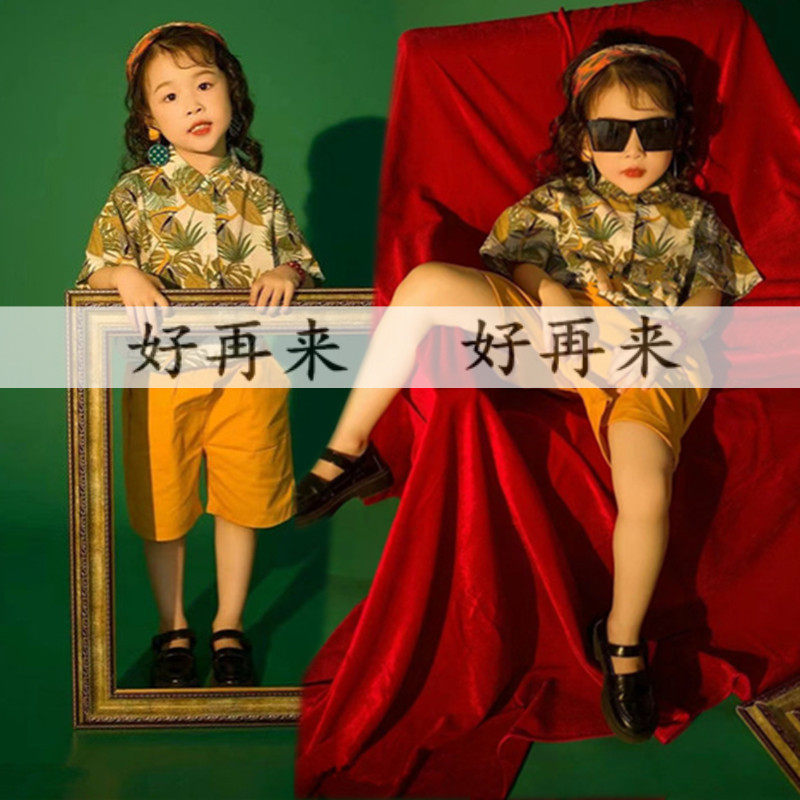 儿童节走秀女童港风复古演出服装