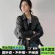 高级感美拉德机车短款 外套女装 夹克小个子 独特爆款 黑色女皮衣新款
