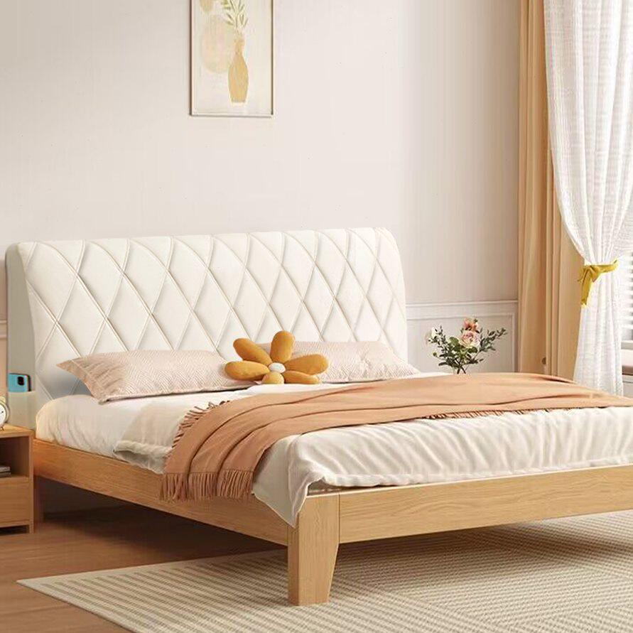 实木老式木床头套罩新款弹力通用加厚加棉防撞1米8木头靠背软包套