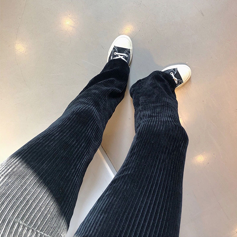 秋冬加绒灯芯绒修身托腹孕妇裤