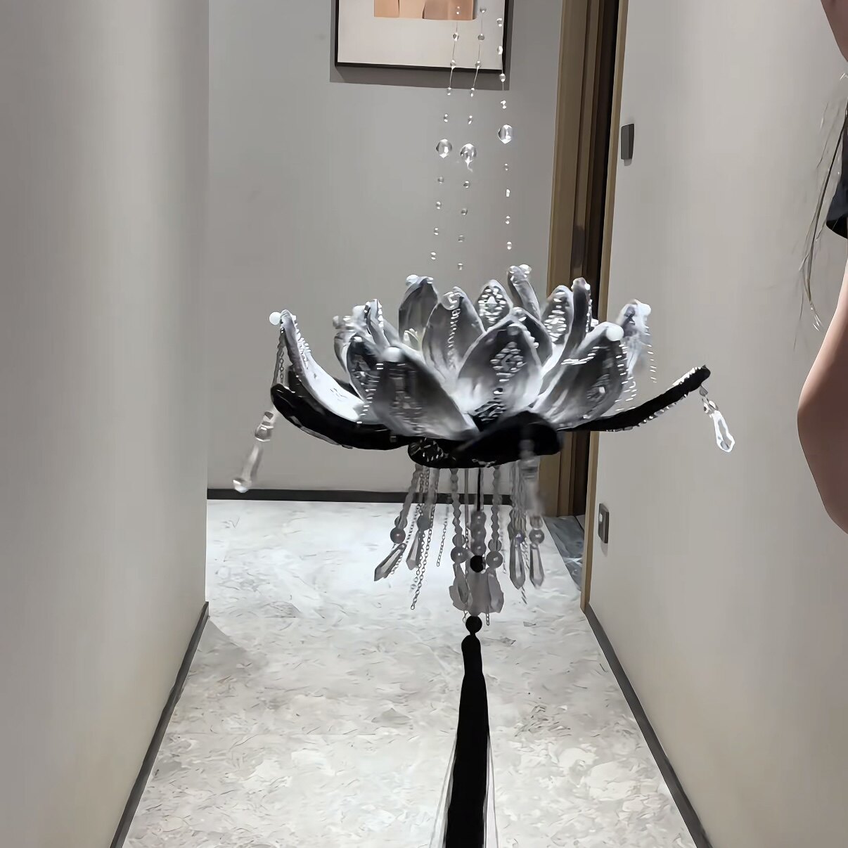 提花灯新中式莲花灯扭扭棒流苏