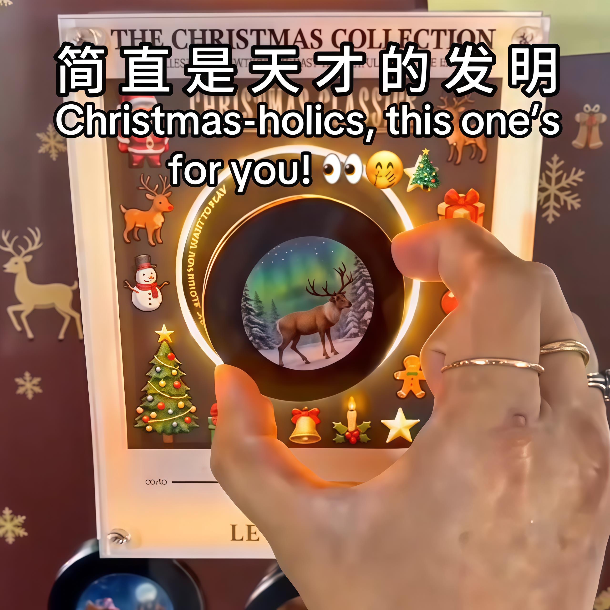 万圣节音乐旋转冰箱贴磁带磁吸