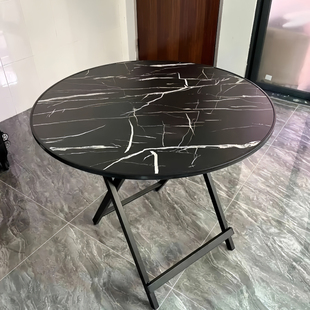 折叠桌免安装租房宿舍吃饭圆桌家用餐桌商用咖啡店户外简约风小桌