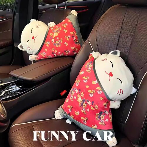招财猫毛绒二合一抱枕被可拆洗