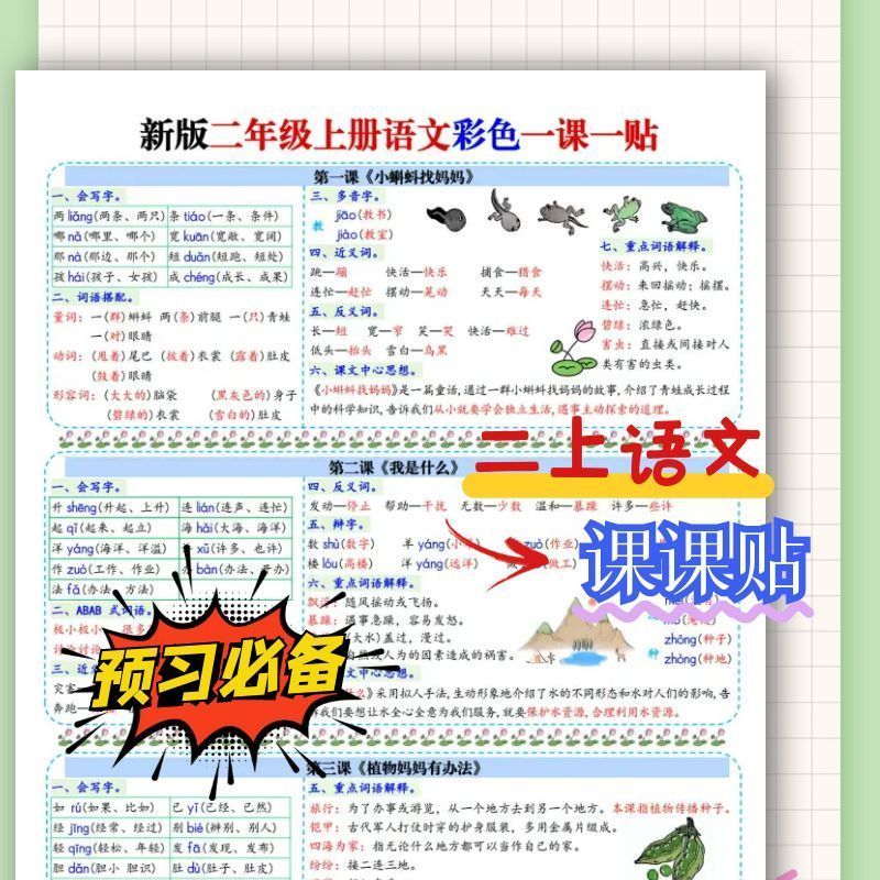 25新二年级上册语文重点