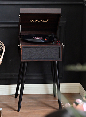 欧蒂诺复古落地式LP唱片机多功能欧式蓝牙音响黑胶机