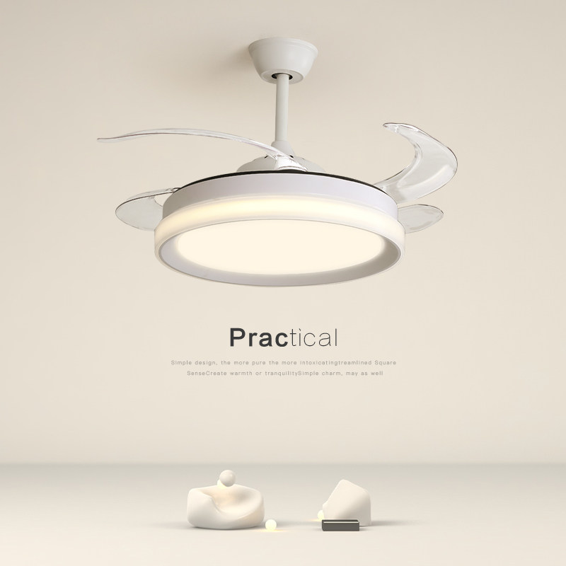 隐形吊扇灯吊扇灯现代简约智能用节能中山灯具卧室客厅饭厅吊扇灯