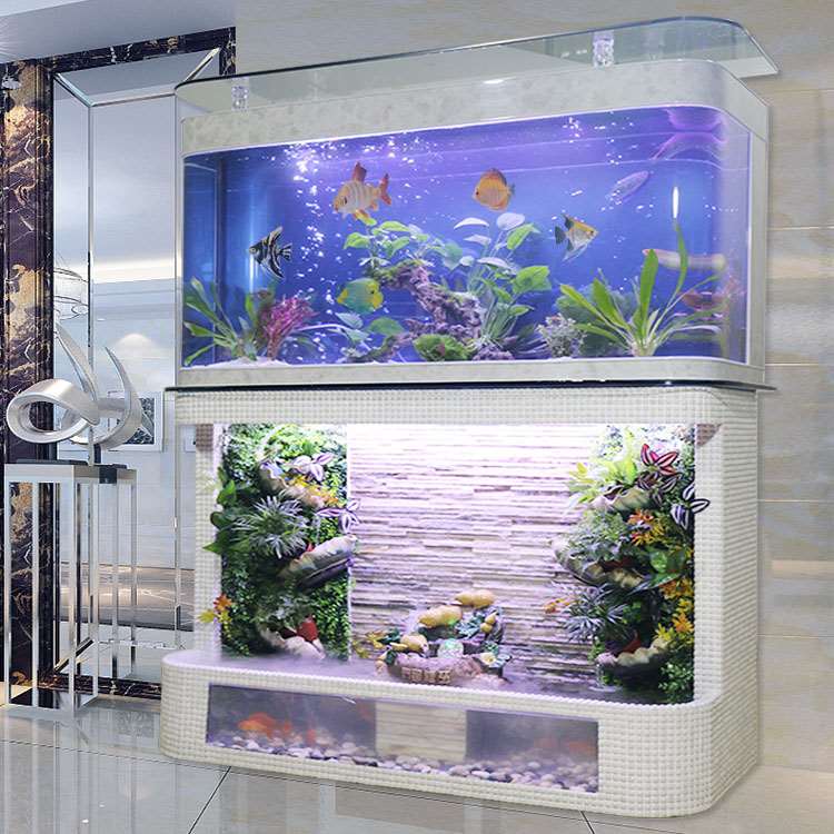 滤乌龟流水族箱家用鱼缸玻璃客厅免换水幕墙1.2米大型玄关生态