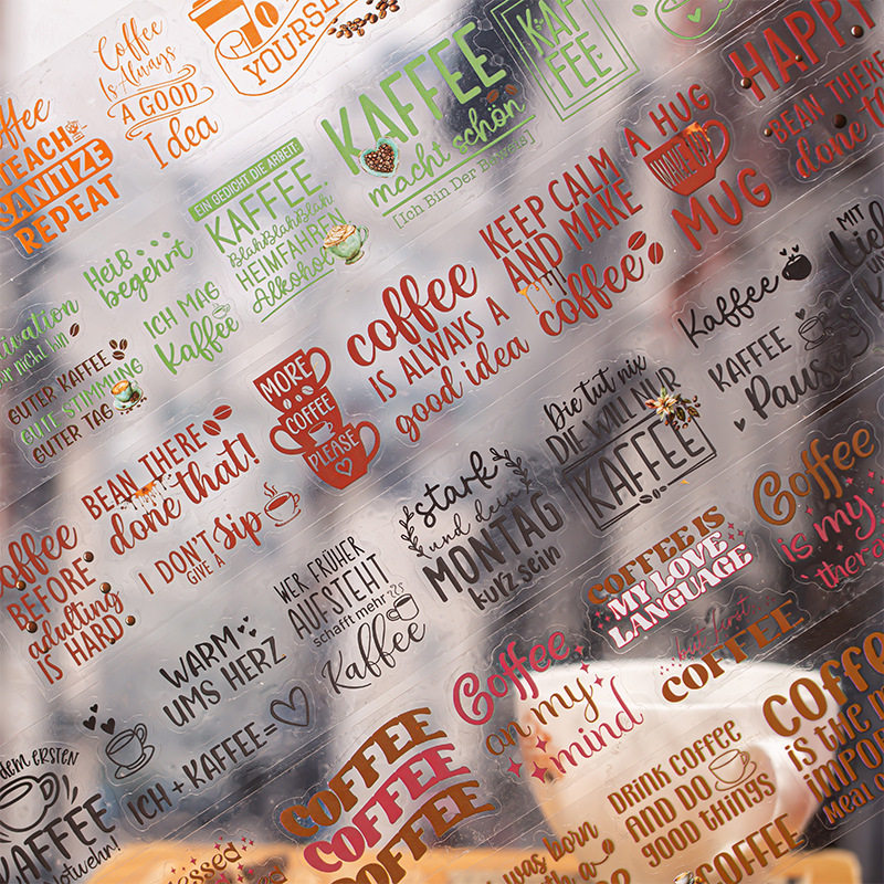 咖啡语录系列PET防水胶带 复古咖啡英文主题手账DIY装饰循环贴画,文具电教/文化用品/商务用品,手帐/日程本/计划本,淘宝优惠券,粉丝福利购,淘宝优惠卷