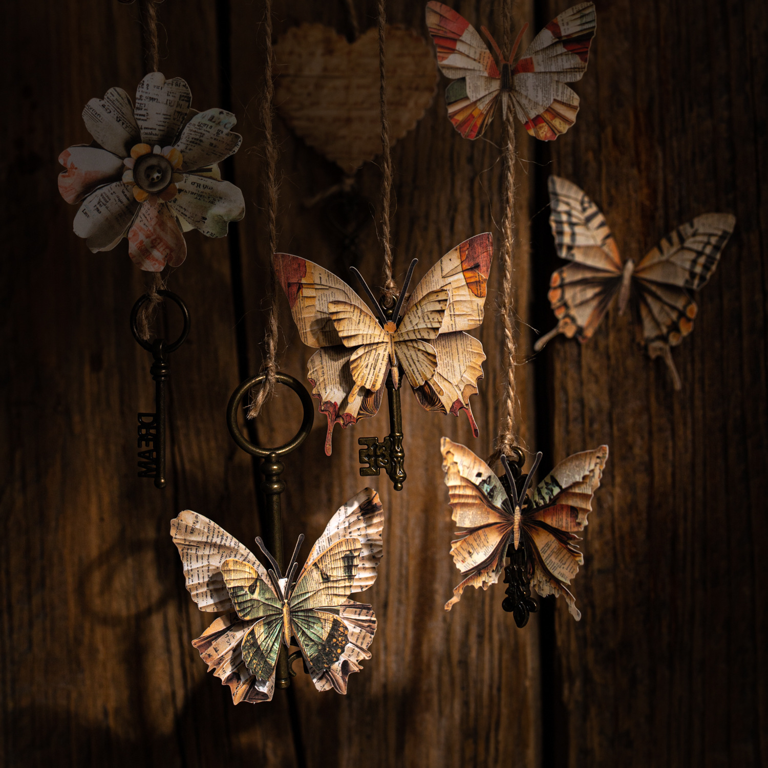 穿越时空的信系列复古书页贴纸30张入 英文花卉手帐装饰素材贴画