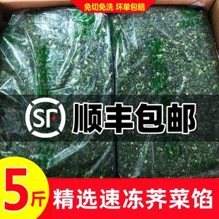 包郵 順豐薺菜野菜新鮮 5斤速凍切碎薺菜餡餛飩野生冷凍薺薺菜商用