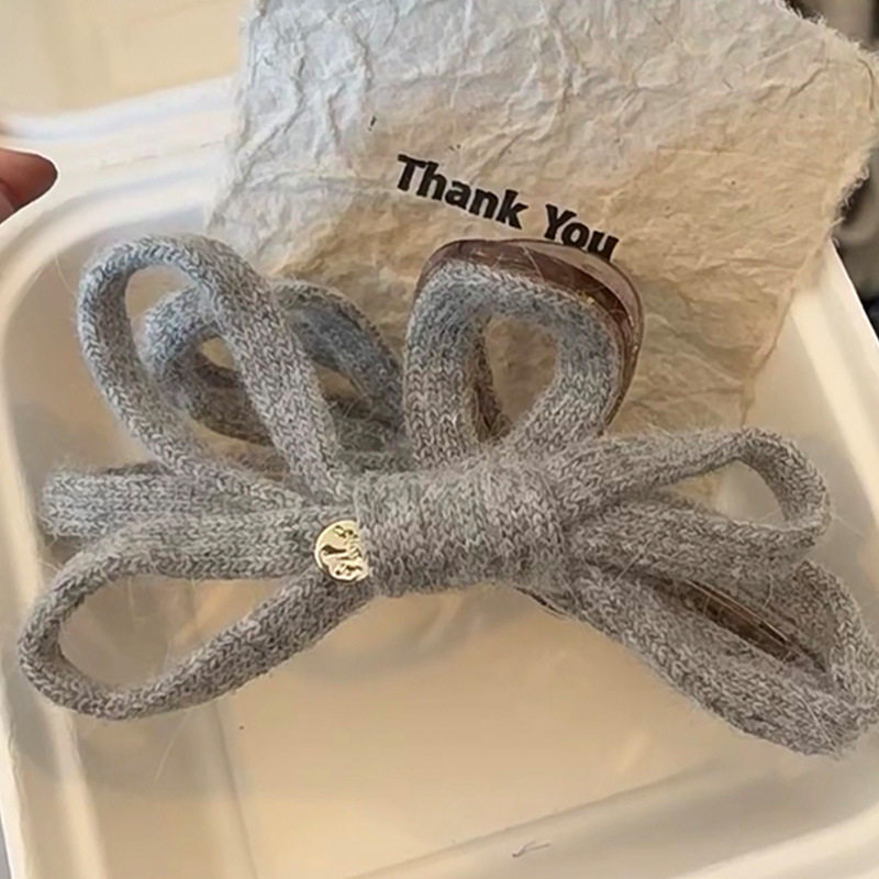 针织毛线蝴蝶结抓夹2024年新款发夹盘发鲨鱼夹子后脑勺发卡女头饰,饰品/流行首饰/时尚饰品新,民族风发饰,淘宝优惠券,粉丝福利购,淘宝优惠卷