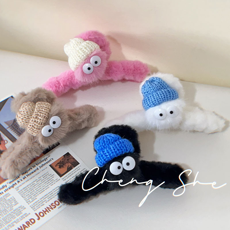 毛毛绒精灵~秋冬可爱发夹女后脑勺抓夹大号鲨鱼夹2023新款感,饰品/流行首饰/时尚饰品新,民族风发饰,淘宝优惠券,粉丝福利购,淘宝优惠卷