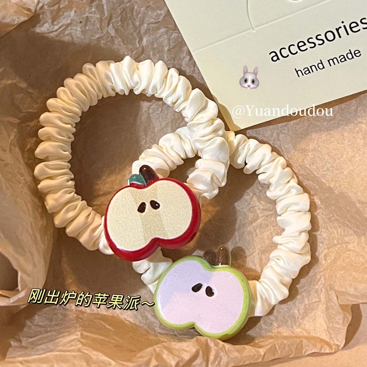 新款大红苹果星星发圈ins简约显白少女小肠发绳马尾皮筋头绳发饰