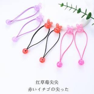 儿童高弹力兔子长皮筋绕绕发圈头饰可爱双头高马尾发绳扎头发