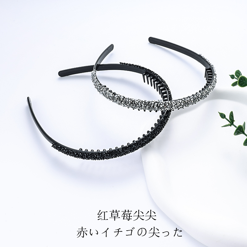 网红同款闪钻发箍带齿