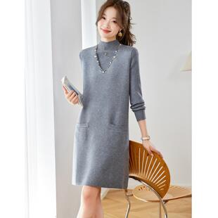 MONLOUVE秋冬连衣裙女新款轻奢高级感冬裙2025新款冬天配大衣的毛