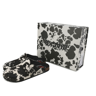 子男女黑白休闲包头厚底拖鞋 2024SS奶牛铆钉勃肯鞋 BLACK8MOB