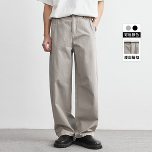 亦止男装|美式复古纯棉工装裤男秋冬季2025新款日系直筒宽松长裤