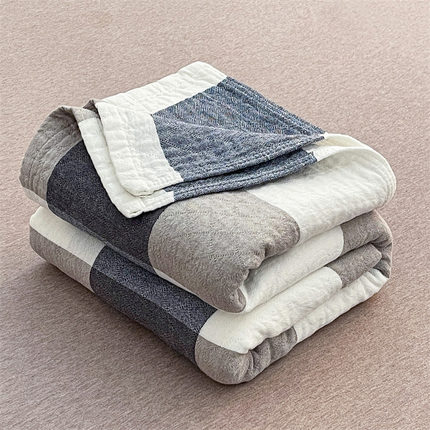 日式水洗纱布毛巾被纯棉夏季薄款夏凉被单双人午睡空调盖毯儿童毯
