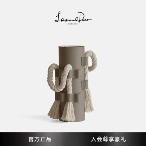 LamomeDeco现代轻奢高端皮革花瓶