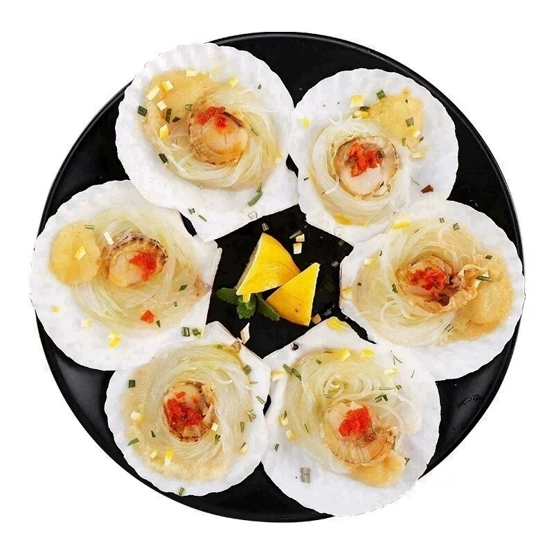 蒜蓉粉丝扇贝100枚海鲜虾夷扇贝半壳蒜蓉粉丝烧烤火锅食材包邮