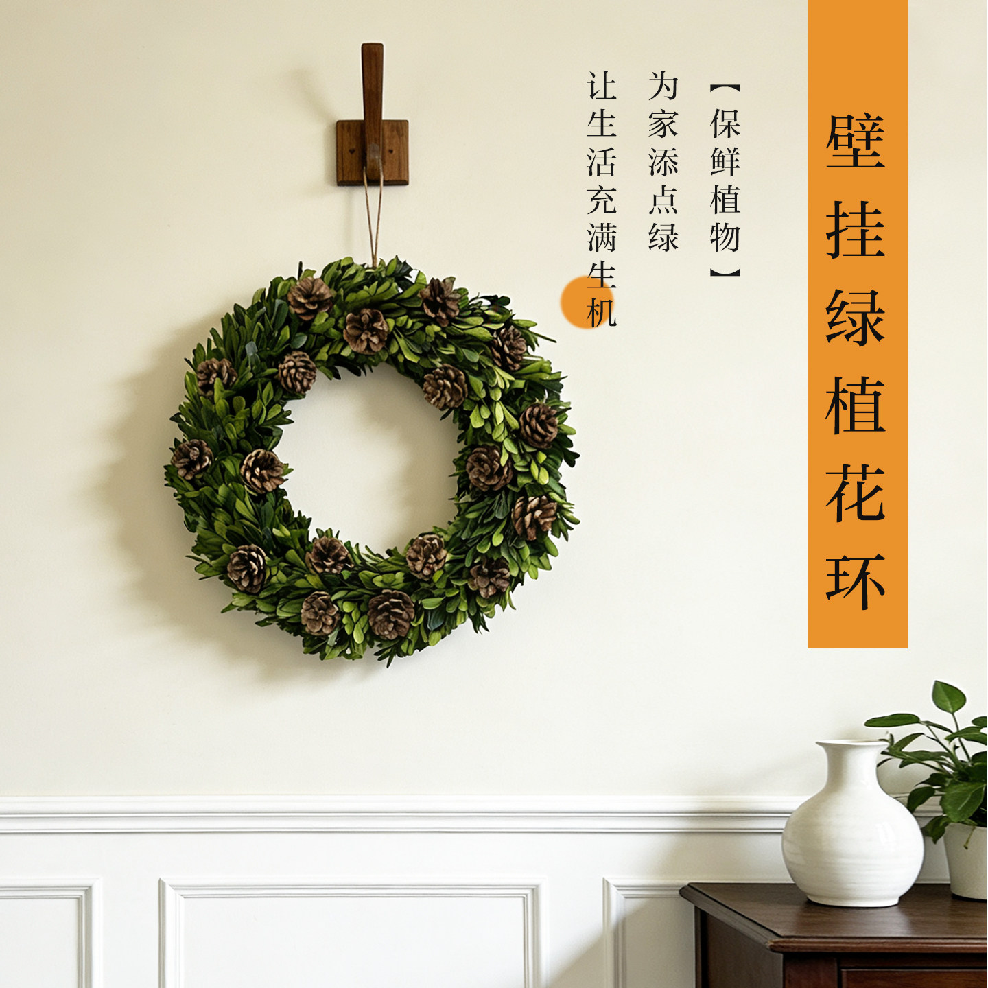 客厅壁挂绿植墙面装饰品摆件立体植物挂件电视背景墙上氛围感挂饰