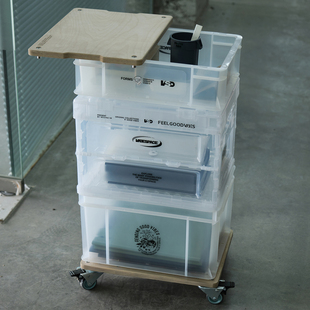 vibespace透明收纳箱露营车载居家叠层侧开工业风储物箱整理箱