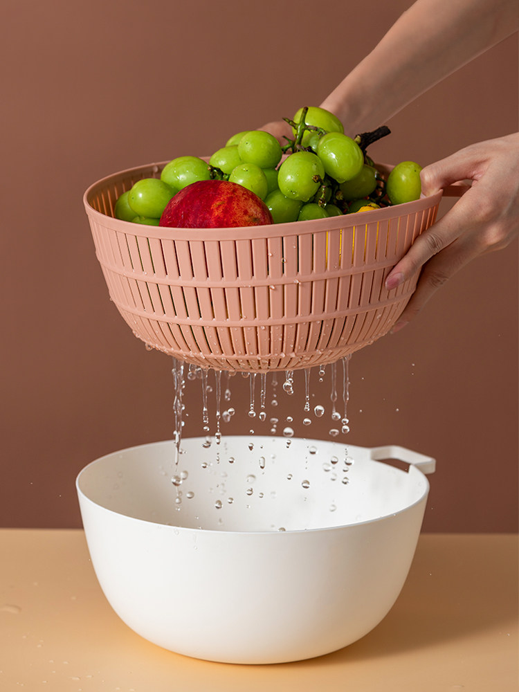 金利娴子洗菜盆沥水篮厨房家用洗水果篮子淘菜盆塑料篓双层洗菜篮
