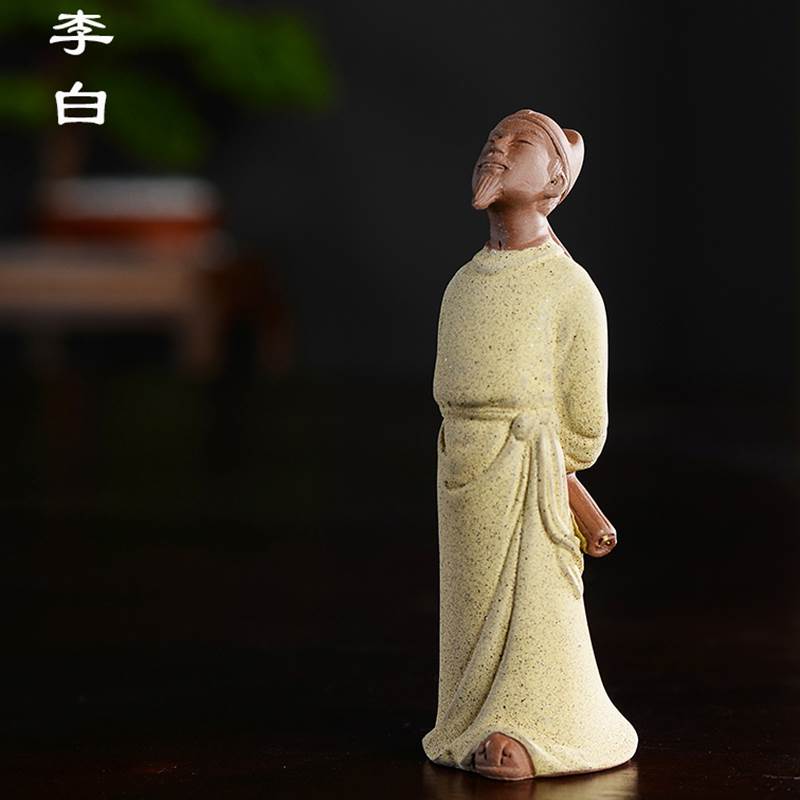 禅意紫砂历史人物李白诸葛亮新中式客厅陶瓷摆件盆景微景观装饰品怎么看?