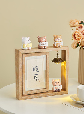 创意双面旋转六寸照片相框摆台6寸7寸客厅玄关办公桌面装饰品摆件