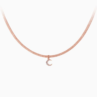 【情人节礼物】DJULA茱蕊星耀系列18K金镶钻太阳月亮蛇形吊坠项链