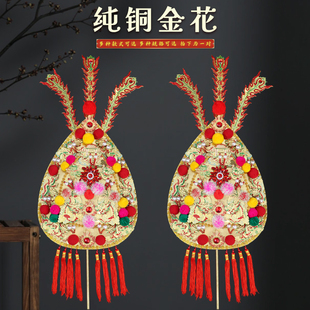 铜金花潮汕家用特大号金花插香炉锦花神台神位神红供佛用品拜老爷