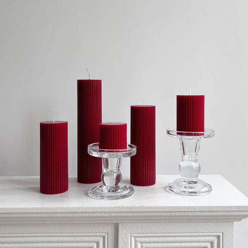 酒红色香薰蜡烛烛光晚餐桌面摆件