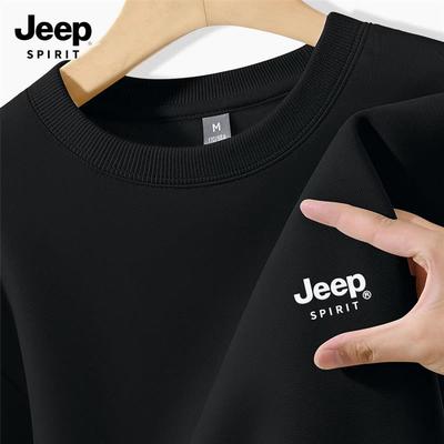 JEEP吉普长袖打底衫男2025新款男t恤纯棉春秋款运动卫衣上衣男款Y