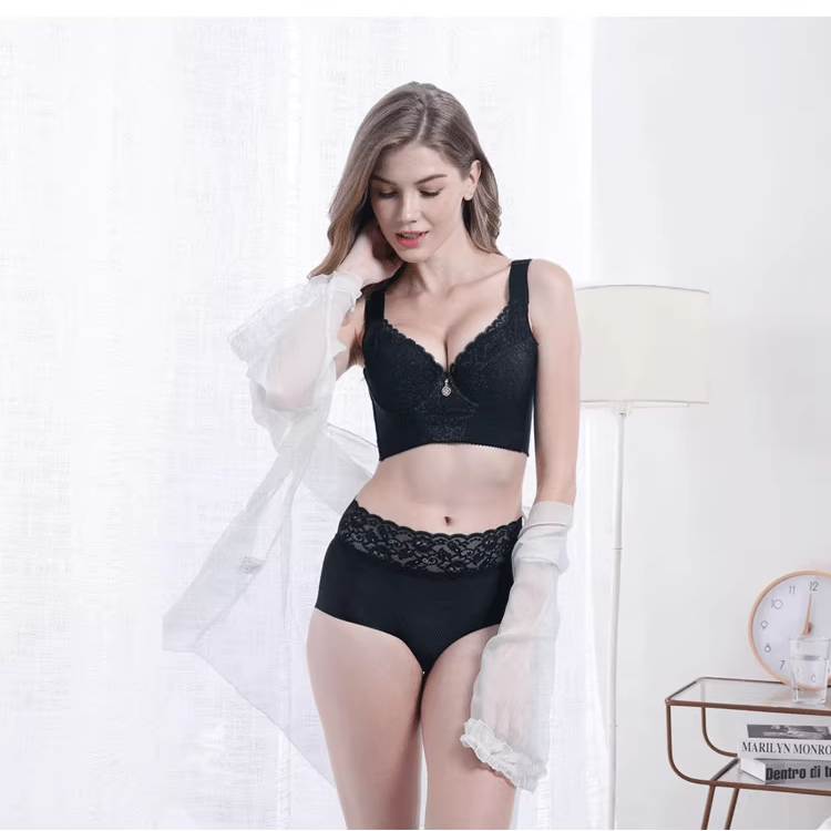 美容院六排扣聚拢胸罩收副乳防下垂香薰内衣软钢圈调整型