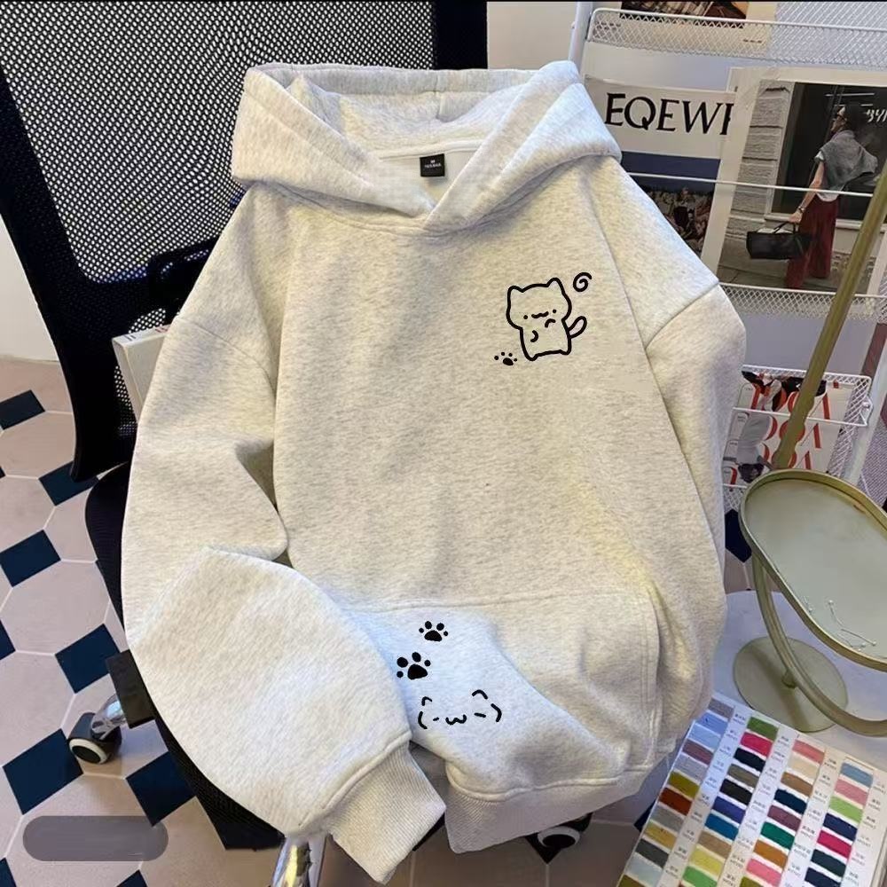 中大儿童卡通可爱印花连帽卫衣秋冬男女童洋气好看加绒外套上衣服