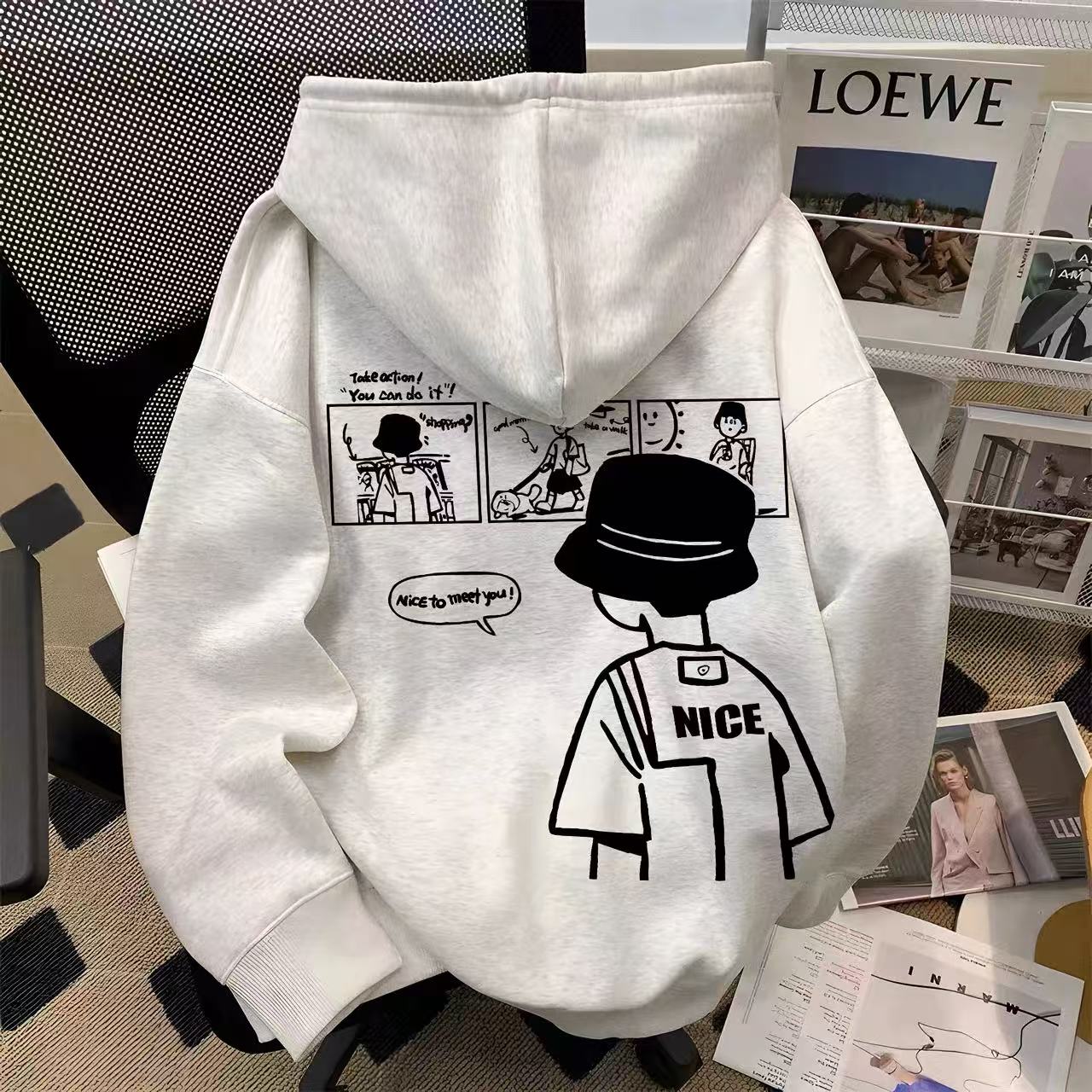 男童美式复古宽松连帽卫衣2025秋冬新款中大儿童男孩酷帅外套上衣