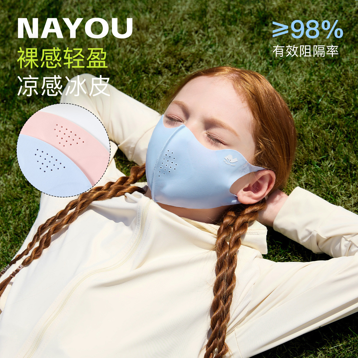 纳柚儿童防晒口罩春夏薄款