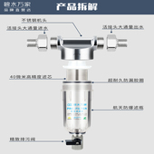 不锈钢前置过滤器家用厨房自来水管道全屋大流量净水机前置滤水器