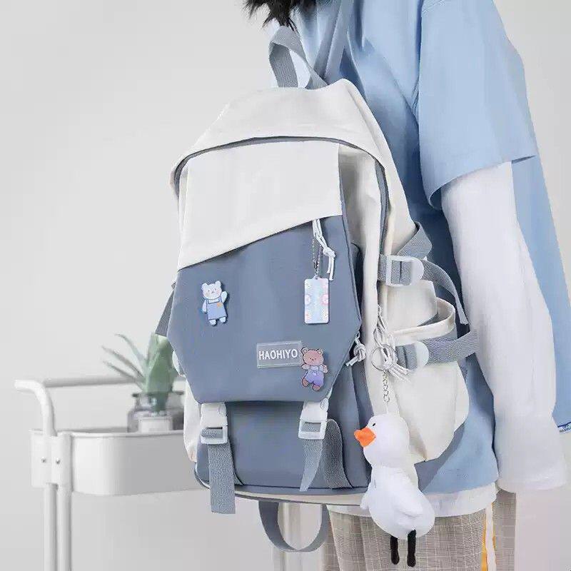 高颜值书包简约大容量大学生女高中电脑登山背包小众原宿男双肩包