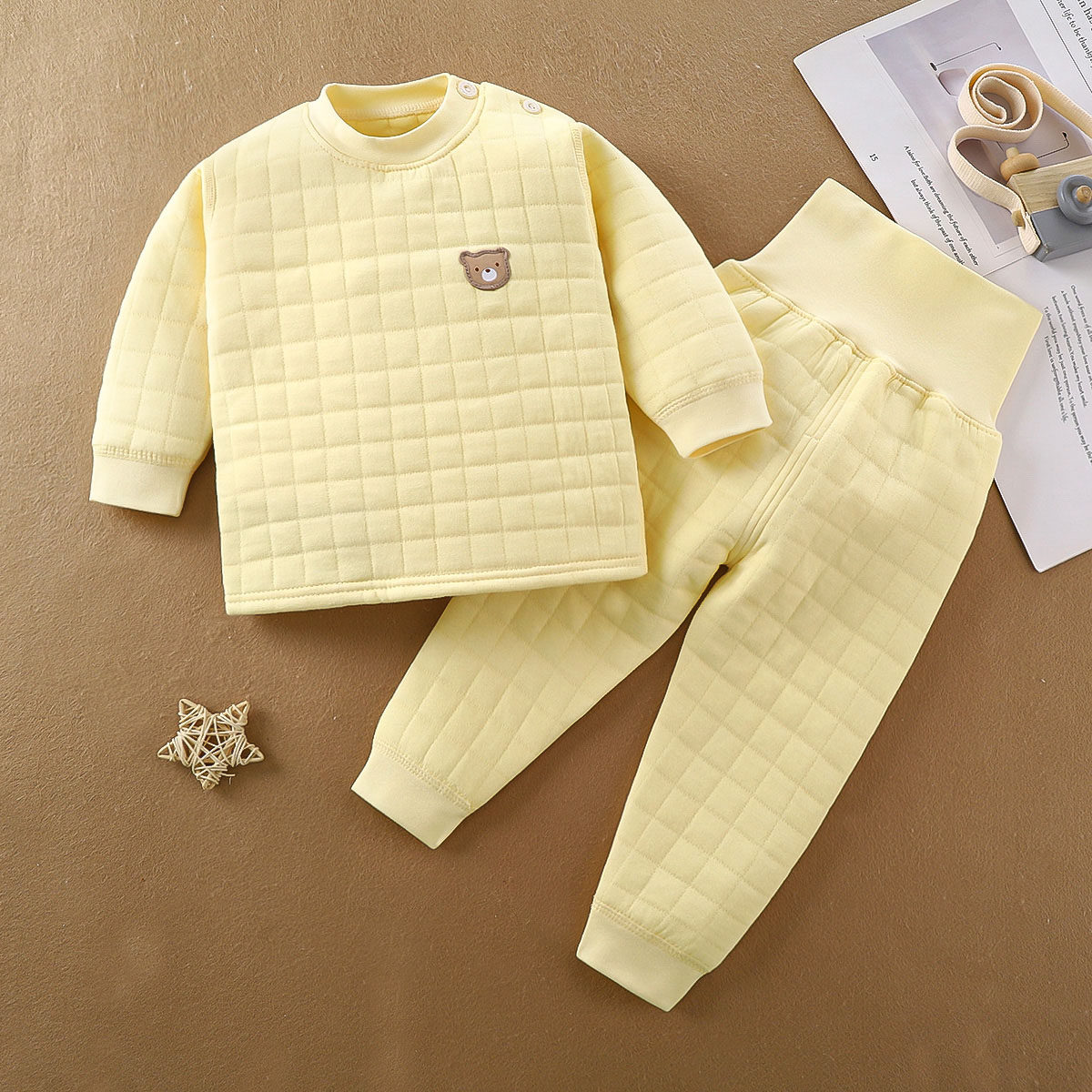 婴儿内衣套装三层夹棉加厚保暖儿童睡衣春秋冬季秋衣秋裤分体套装,童装/婴儿装/亲子装,家居服套装,淘宝优惠券,粉丝福利购,淘宝优惠卷