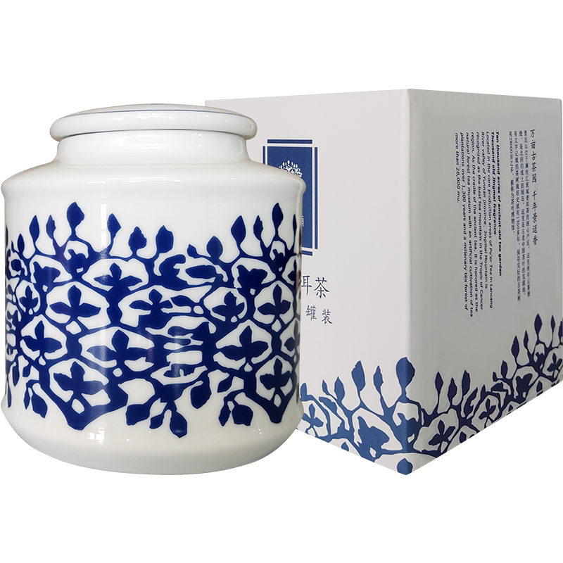 柏联普洱青花系列景迈山普洱茶熟茶特级散茶青花瓷罐盒装400g