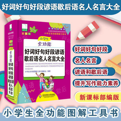 2024小学生全功能好词好句好段词典谚语歇后语 名人名言大全素材一二年级三四五六年级修辞手法摘抄本比喻拟人排比句写作文技巧书