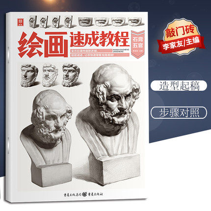 素描教程步骤解析范画临摹头部基本比例美术绘画教材书籍重庆出版社