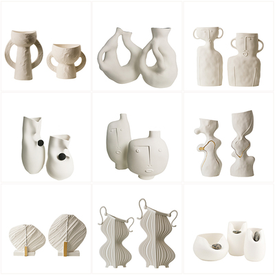 现代简约娃娃脸月岩摆件陶瓷手把壶样板间售楼处客厅餐桌装饰摆设