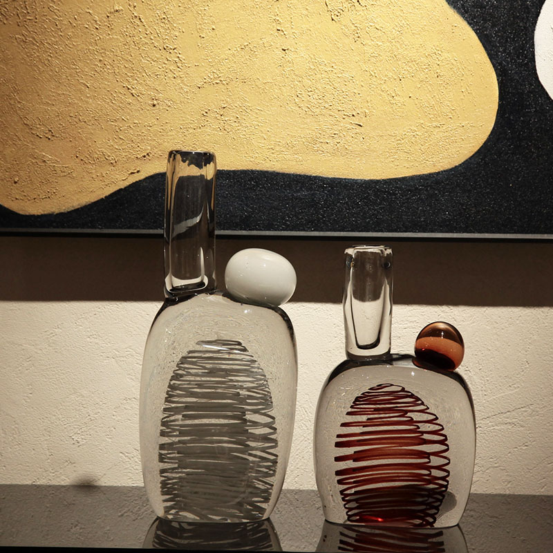 现代轻奢塔型花器摆件样板间售楼处酒店餐厅别墅高档花瓶装饰