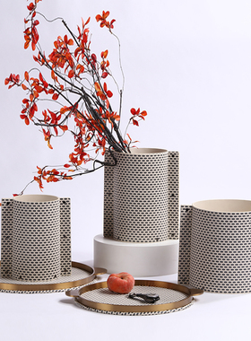 首饰盒样板间花器皮革简约现代