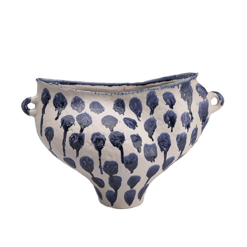 现代简约侘寂风手绘水墨抽象艺术陶瓷摆件样板间客厅陶罐摆设